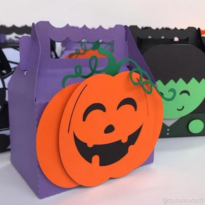 Caixinha personalizada de abóbora para festa Halloween